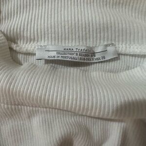 Zara Cream Ribbed Knit Top